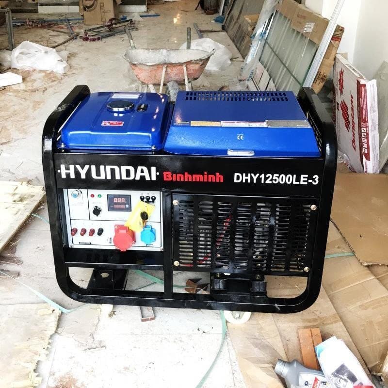 Máy phát điện 10kw chạy dầu Hyundai DHY-12500LE-3 (3 pha)